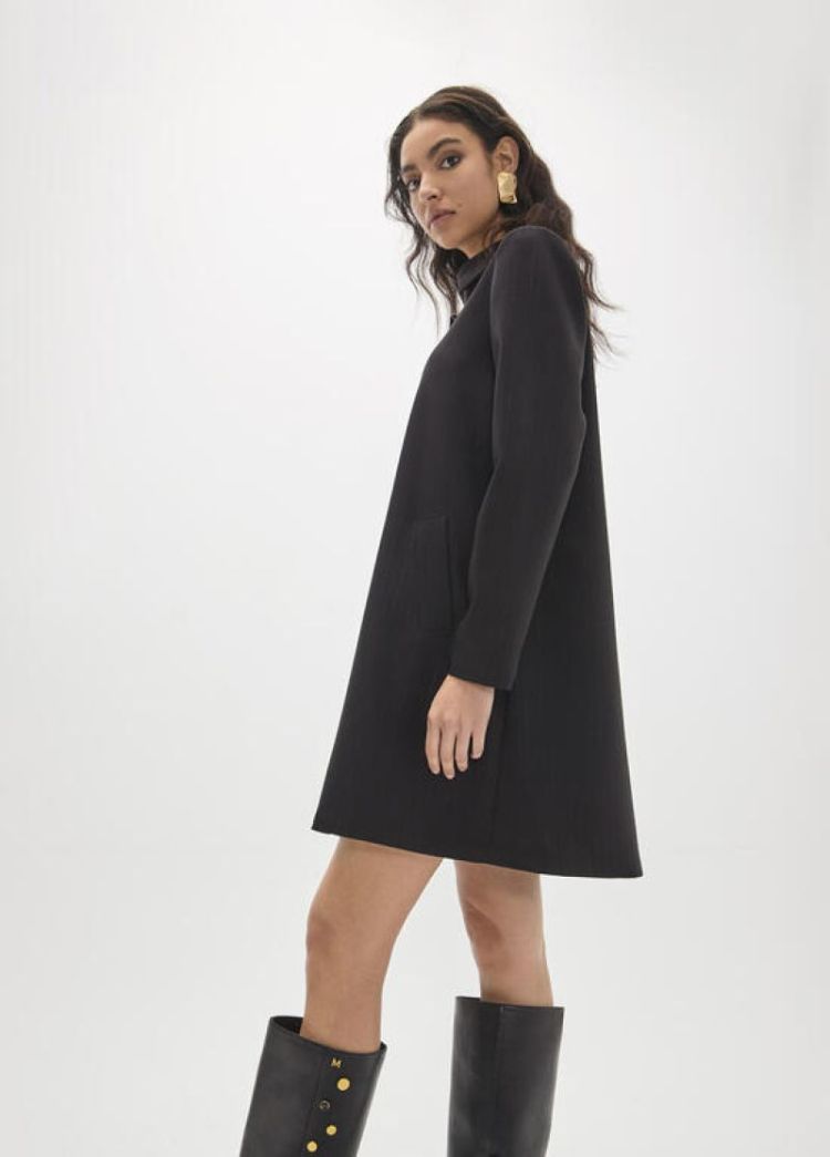 VESTIDO RAYA DIPLO GRIS OSCURO