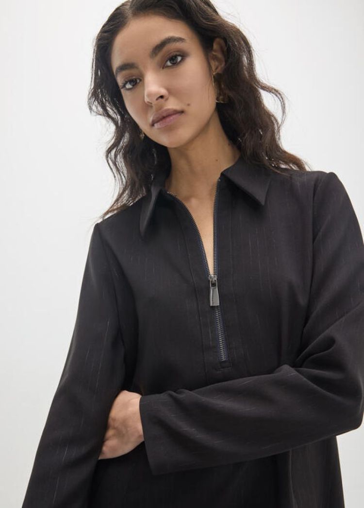 VESTIDO RAYA DIPLO GRIS OSCURO