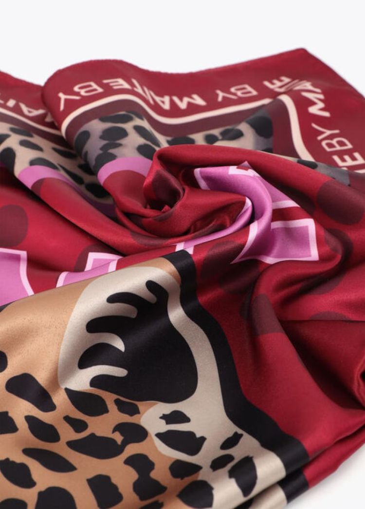 TIGER FACE SCARF 90X90 ROJO MARRON