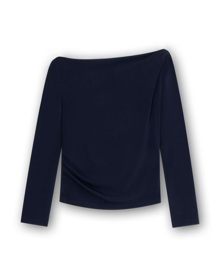 OFF SHOULDER TOP PLEATS DEEP NAVY