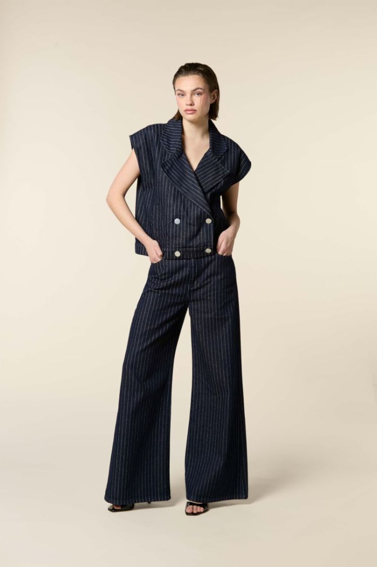 OVERSIZED WAISTCOAT PINSTRIPE DARK STRIPE
