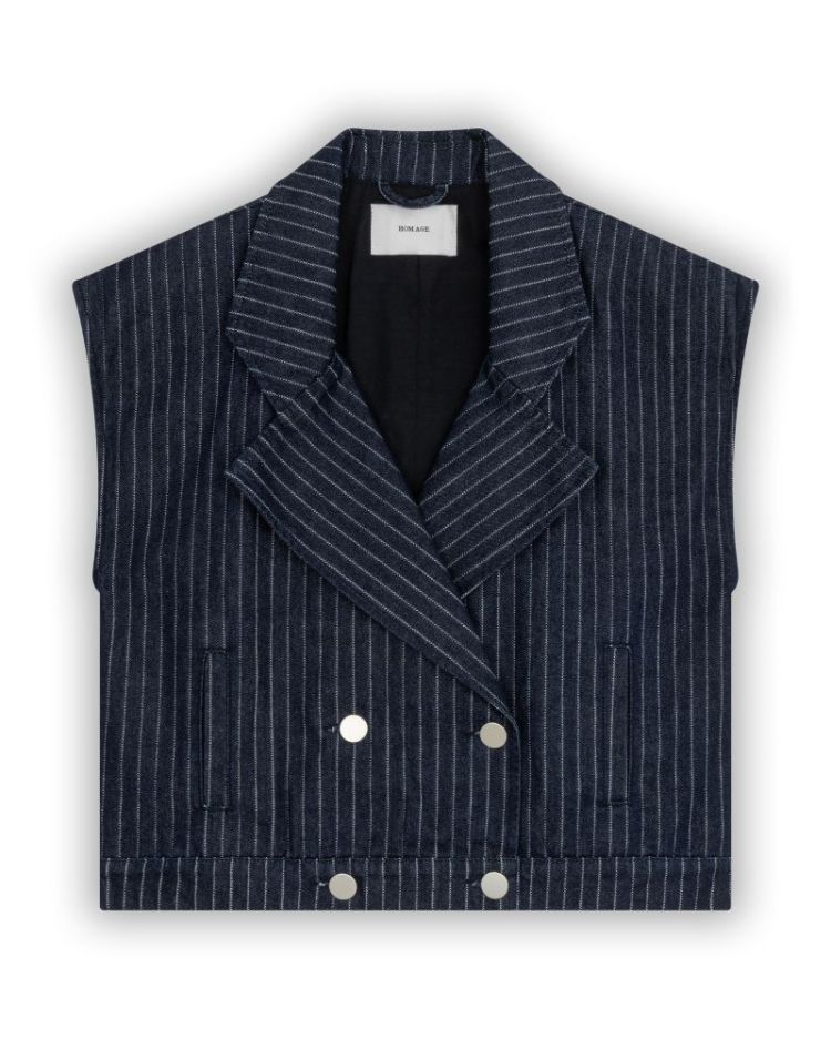 OVERSIZED WAISTCOAT PINSTRIPE DARK STRIPE