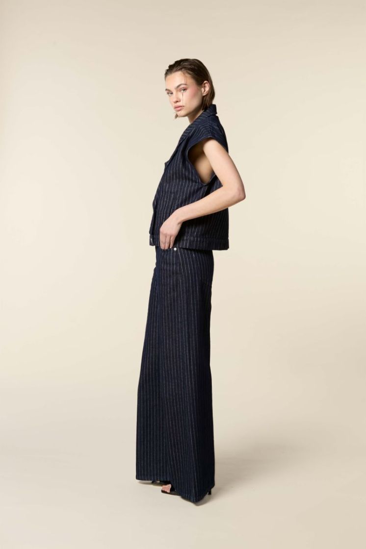 PALAZZO JEANS PINSTRIPE DARK STRIPE