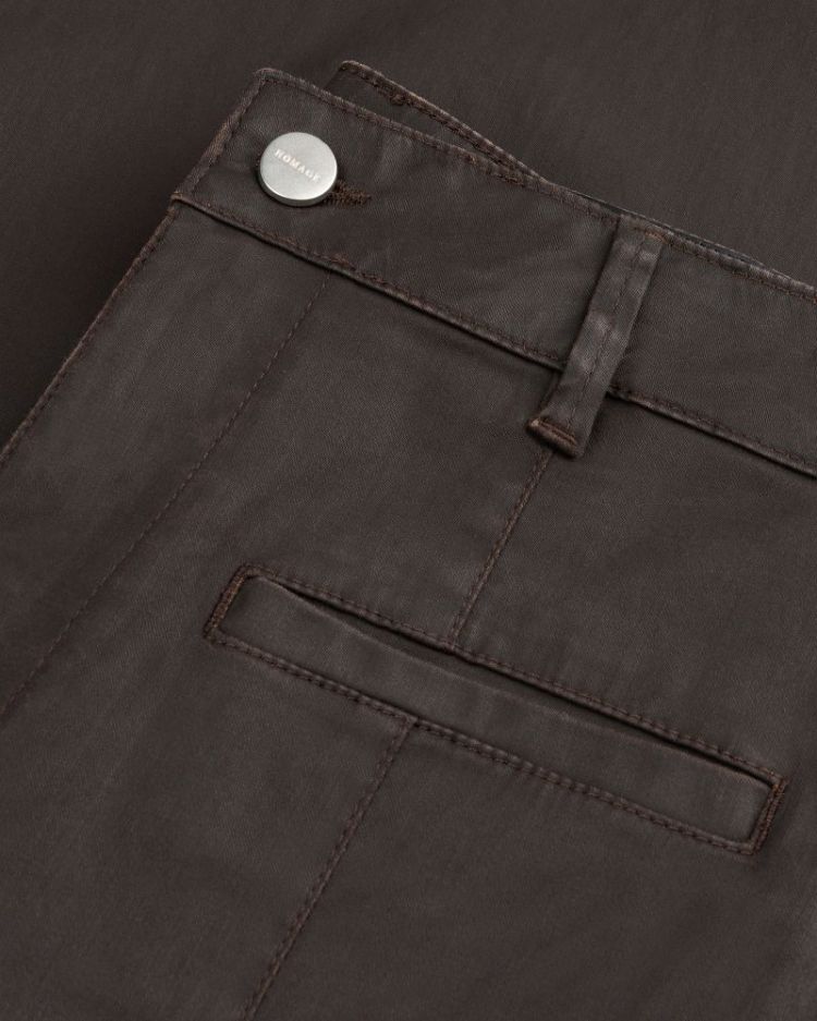 TAILORED JEANS LEATHER COATING BROWN COATED