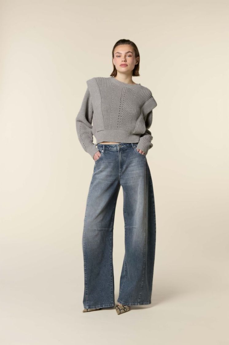 BOWIE EXTRAWIDE BARREL CUTSEAM GREYISH BLUE