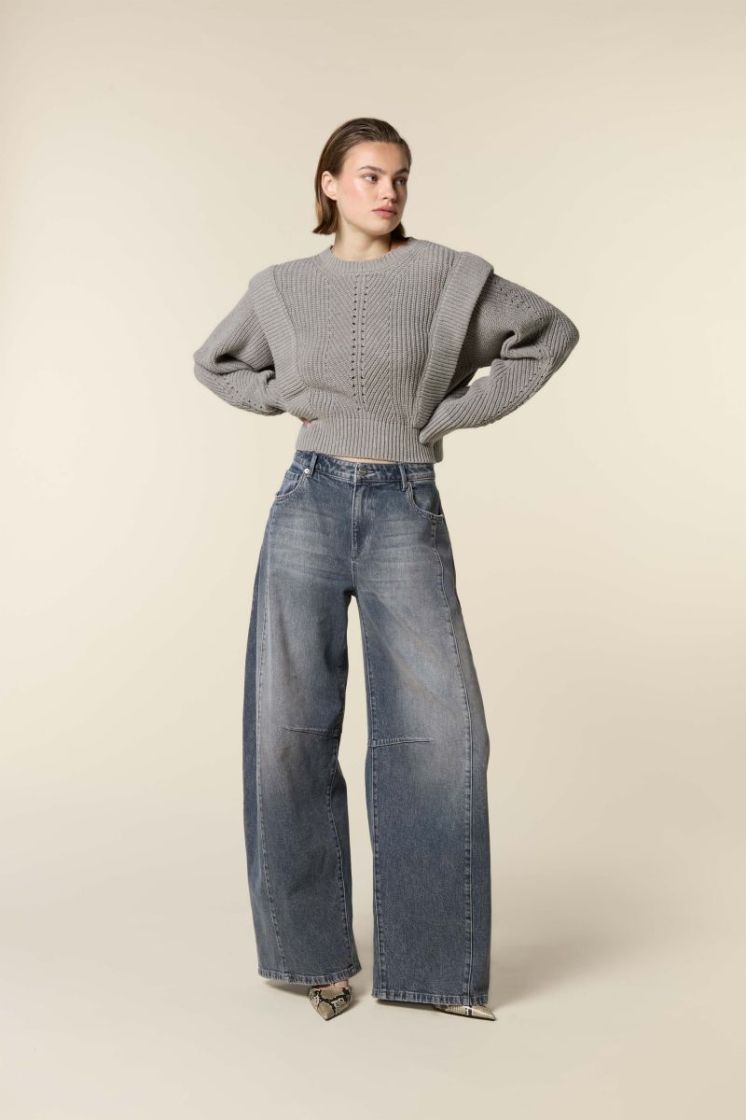 BOWIE EXTRAWIDE BARREL CUTSEAM GREYISH BLUE