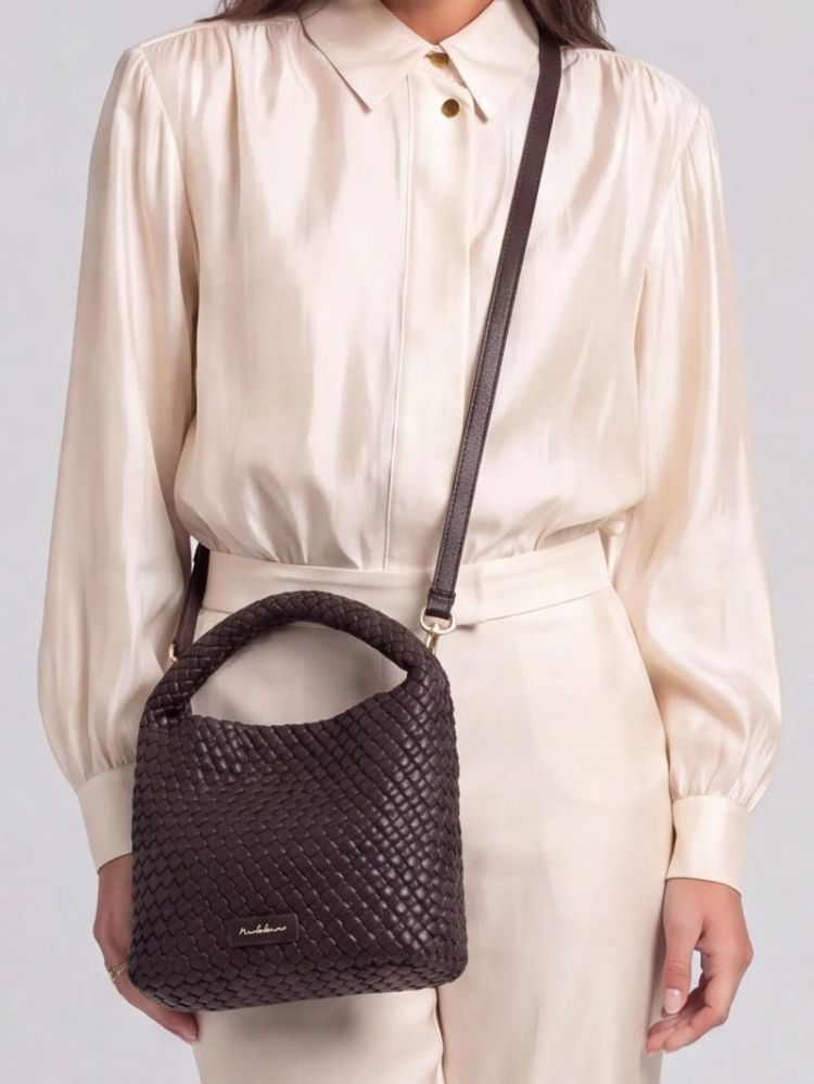 AMARIS BRAIDED HANDBAG CHOCOLATE TORTE