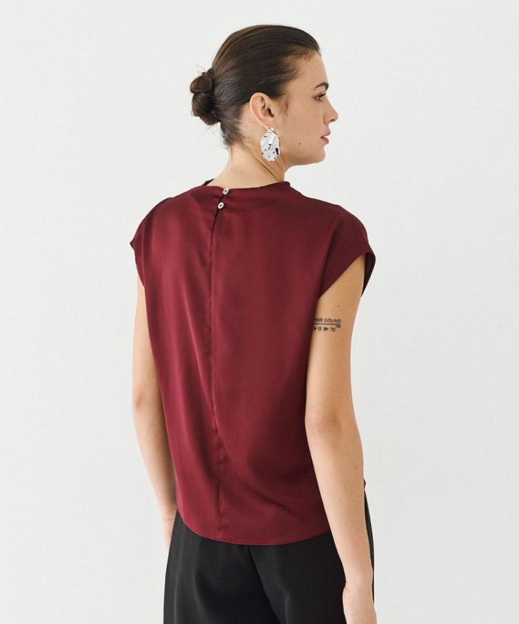 TOP DRAPED NECKLINE BORDEAUX