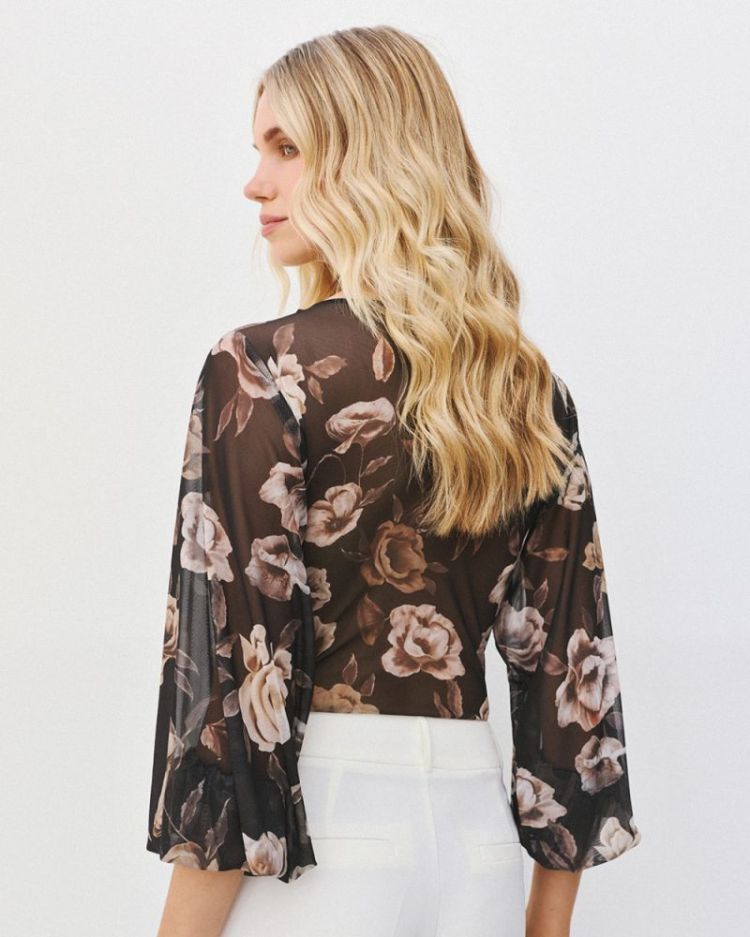 WOMEN BODY ROSE FLOWERS BLACK