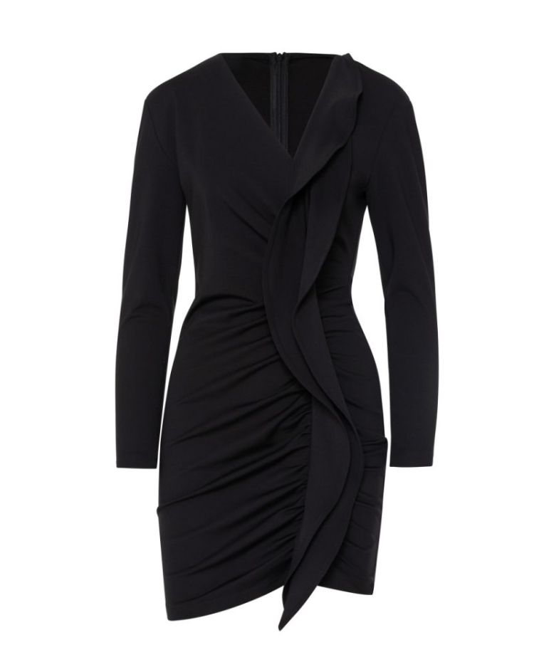 V NECK DRESS BLACK