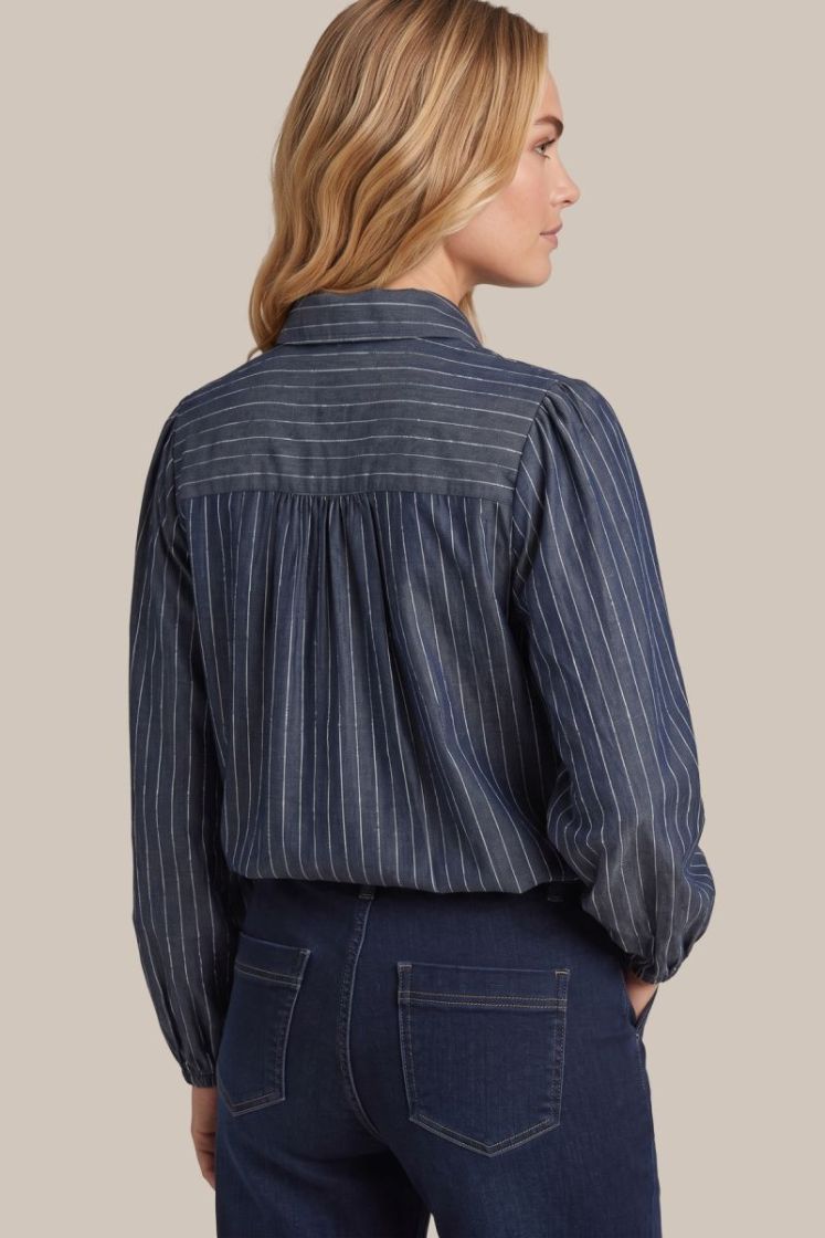 FIONN BLOUSE DENIM LIGHT GRA