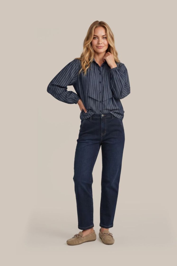 FIONN BLOUSE DENIM LIGHT GRA