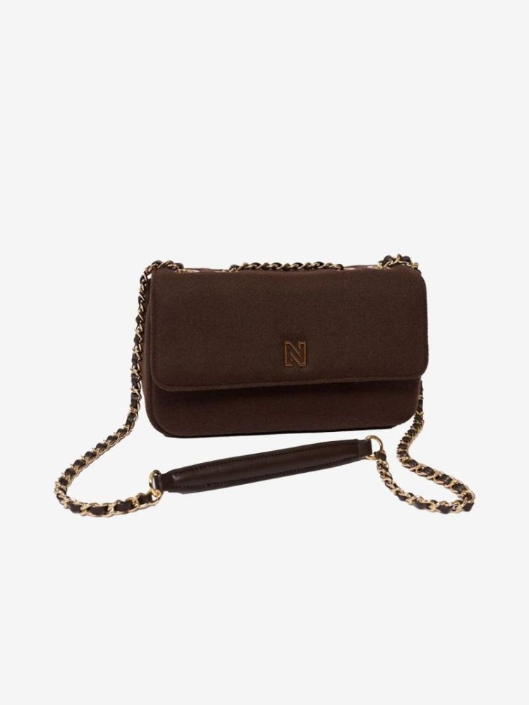 ANN WOOL SHOULDERBAG BROWN
