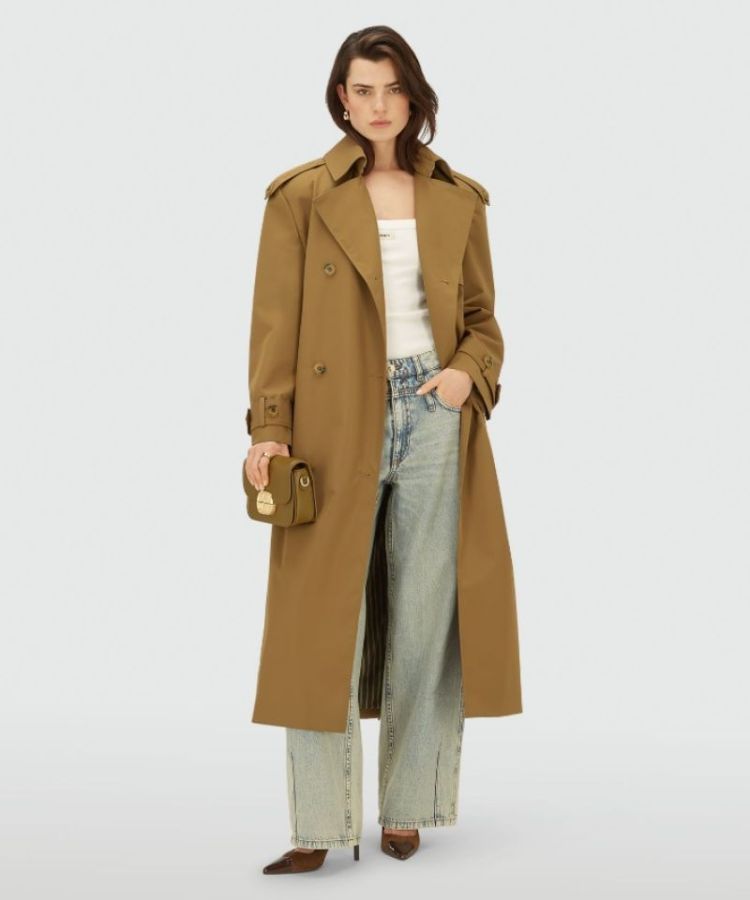 LONG TRENCH MID BROWN