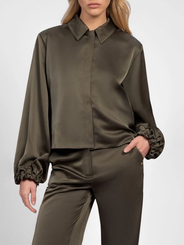 AIVY BOMBER BLOUSE SEA GREEN