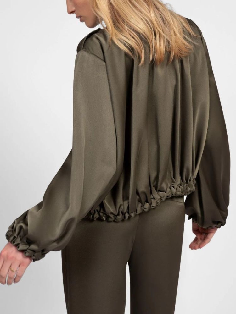 AIVY BOMBER BLOUSE SEA GREEN