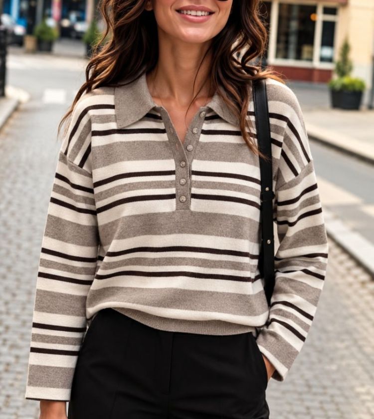 PULL POLO OCEAN TAUPE/BEIGE