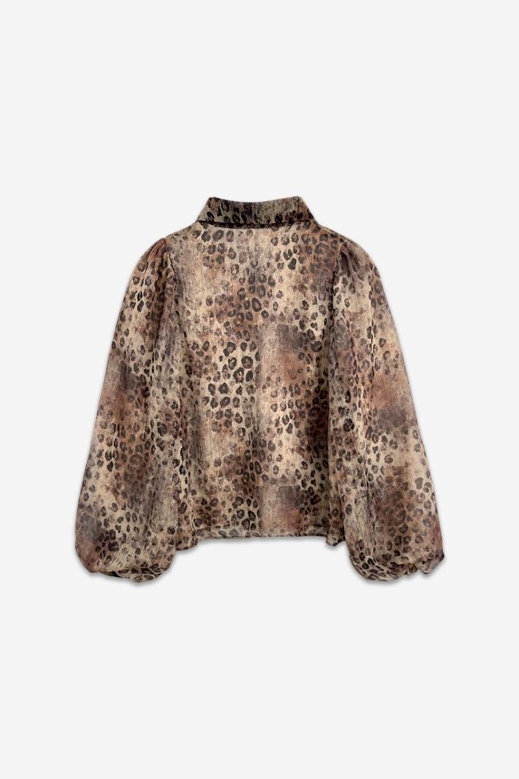 BLOUSE BALLON SLEEVE LEOPARD