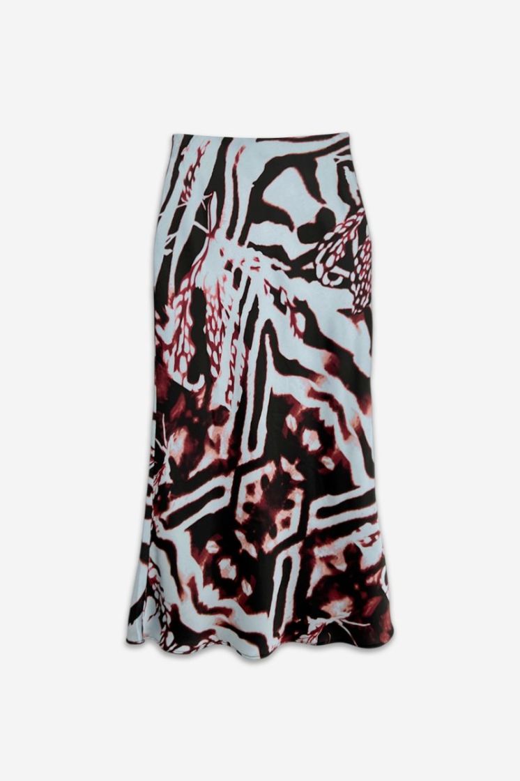 MIDI SKIRT BLUE PRINT