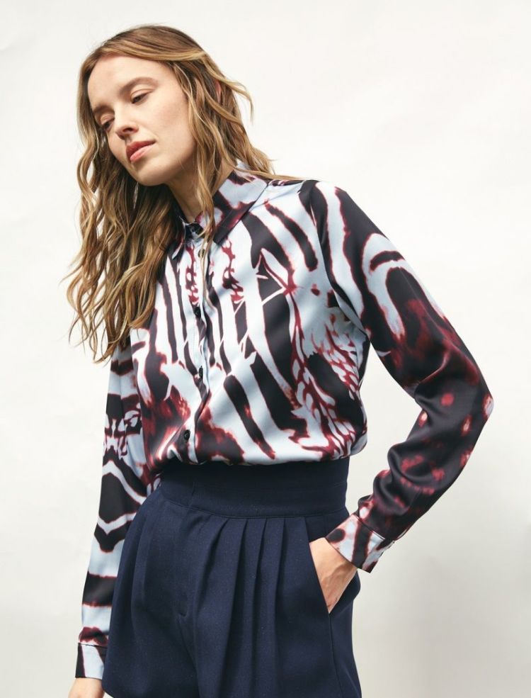 BLOUSE PRINTED BLUE PRINT