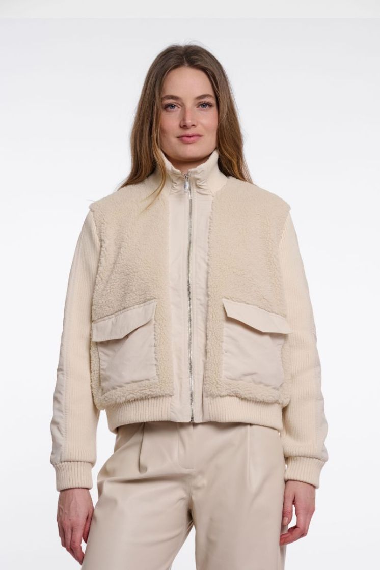 CARDIGAN FAUX FUR BIRCH