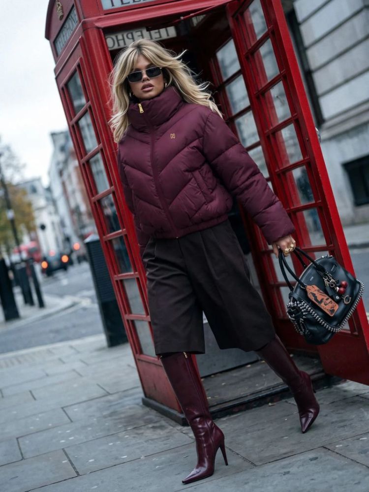 ANATOLIA PUFFER JACKET GRAPE WINE